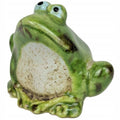Ceramiczna Figurka Zielona Żaba - Dekoracja Ozdobna 5,5x7 cm