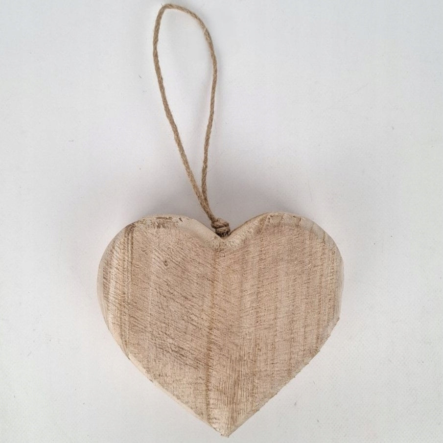 Drewniane Serce Zawieszka Naturalna Ozdoba Rustykalna 12x13cm