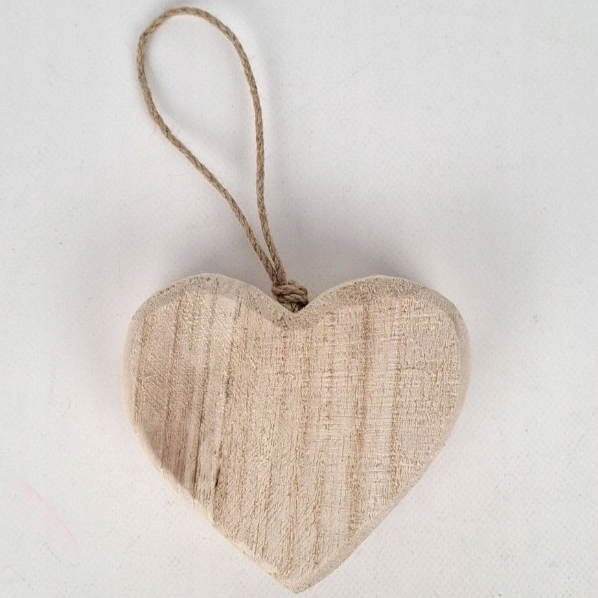 Drewniane Serce Zawieszka Naturalna Ozdoba Rustykalna 12x13cm